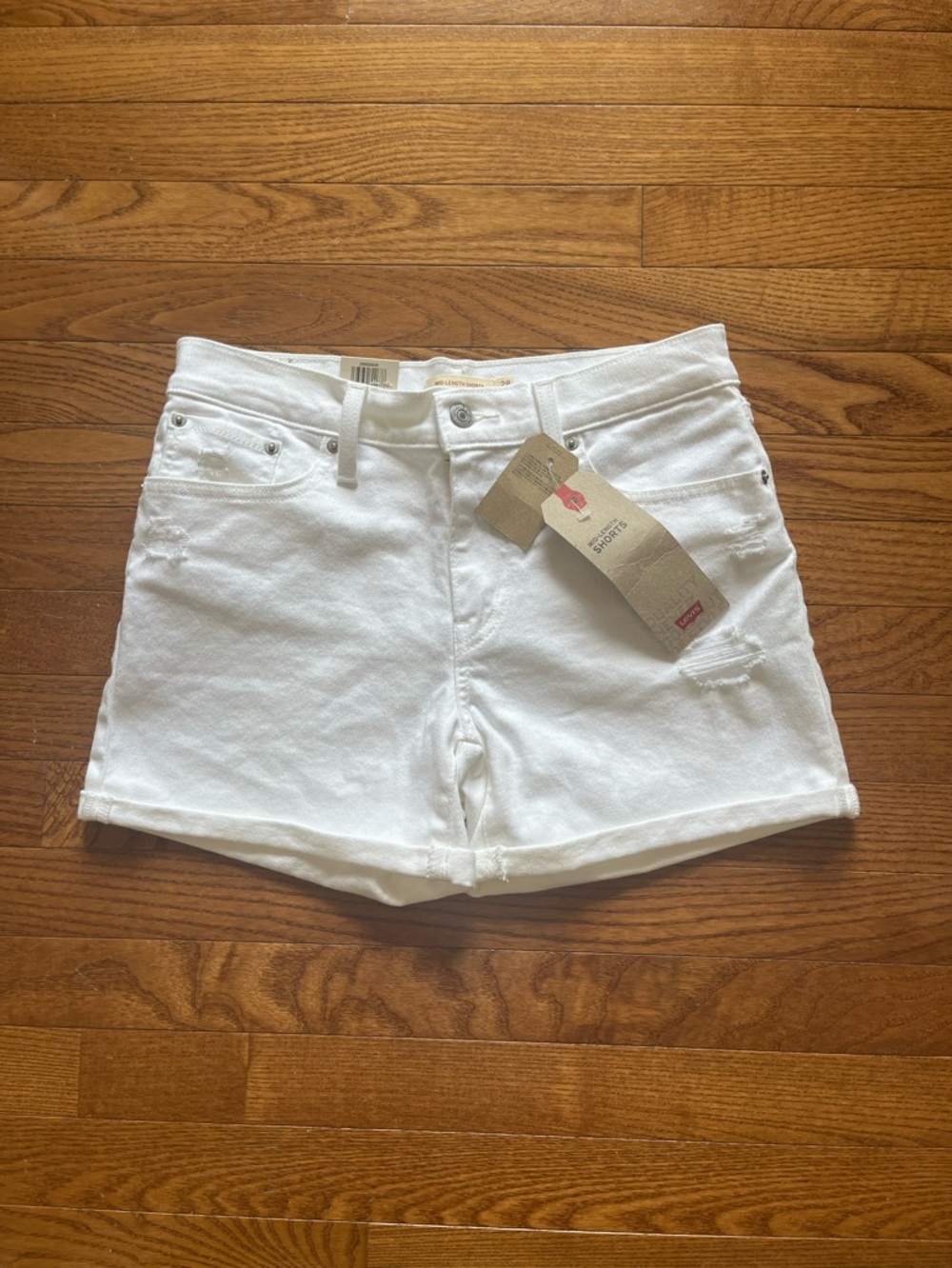 Levi's White Denim Rolled-Hem Women's Shorts